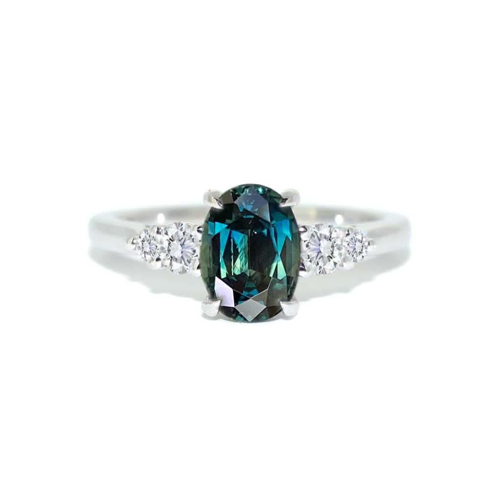 Ola | Parti sapphire & diamond engagement ring - Lizunova Fine Jewels