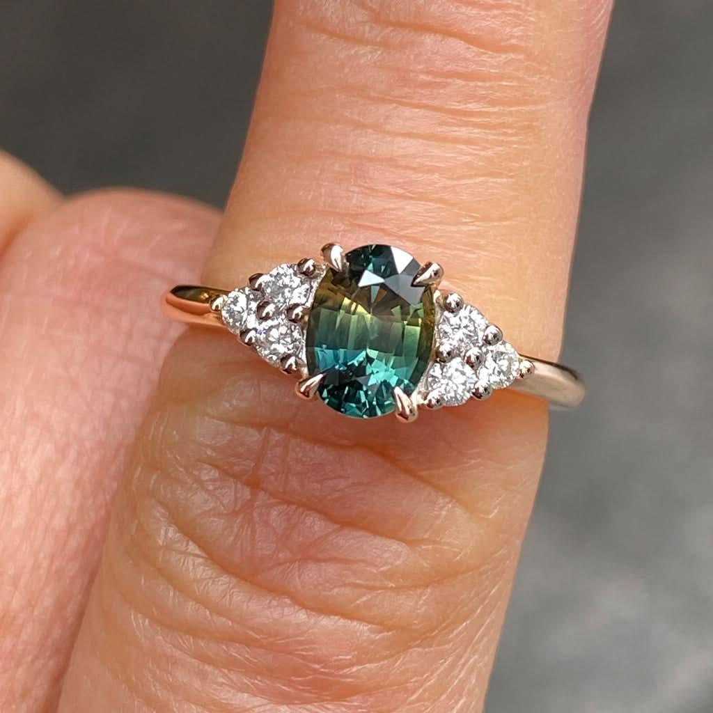 Olivia | Parti sapphire & diamond engagement ring - Lizunova Fine Jewels