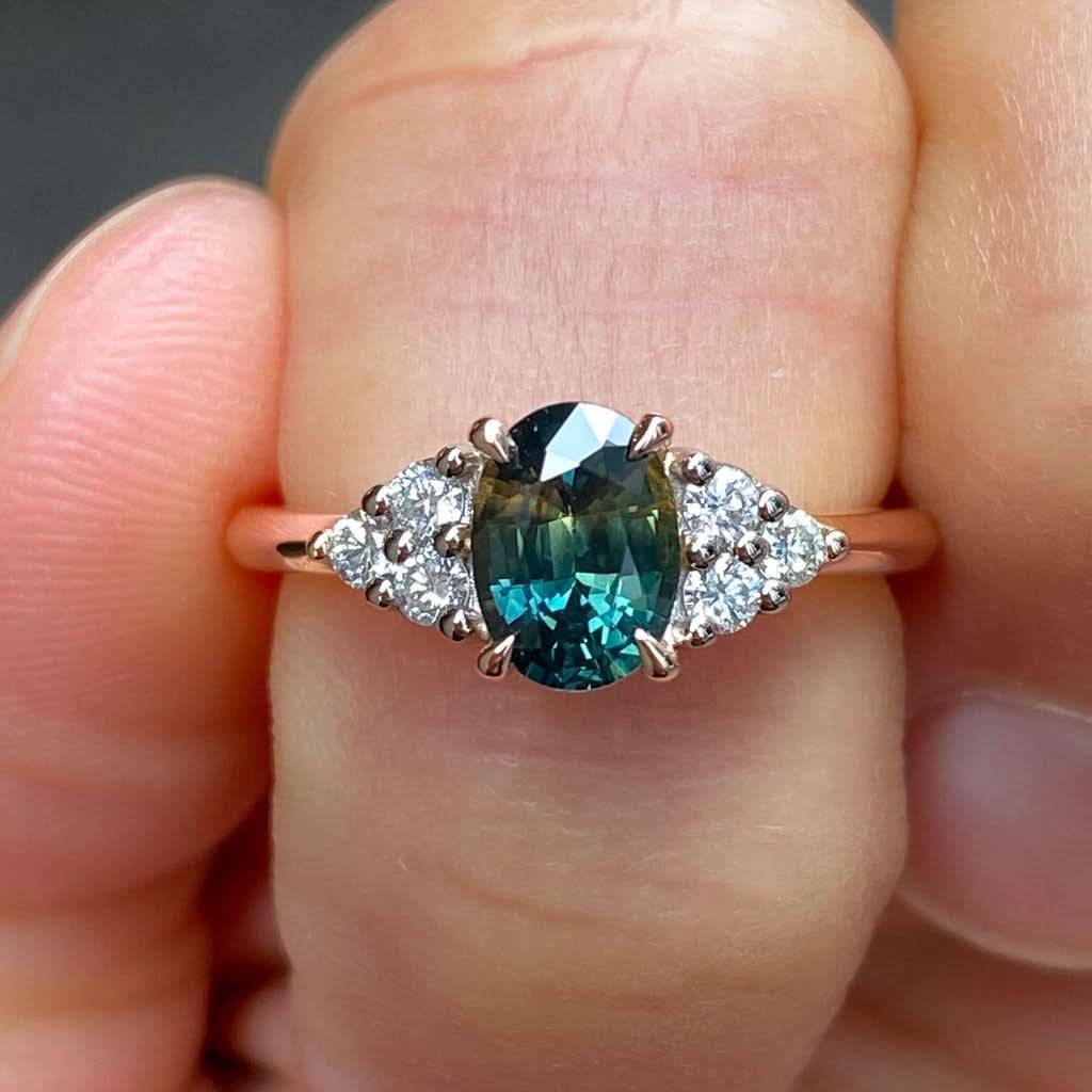 Olivia | Parti sapphire & diamond engagement ring - Lizunova Fine Jewels