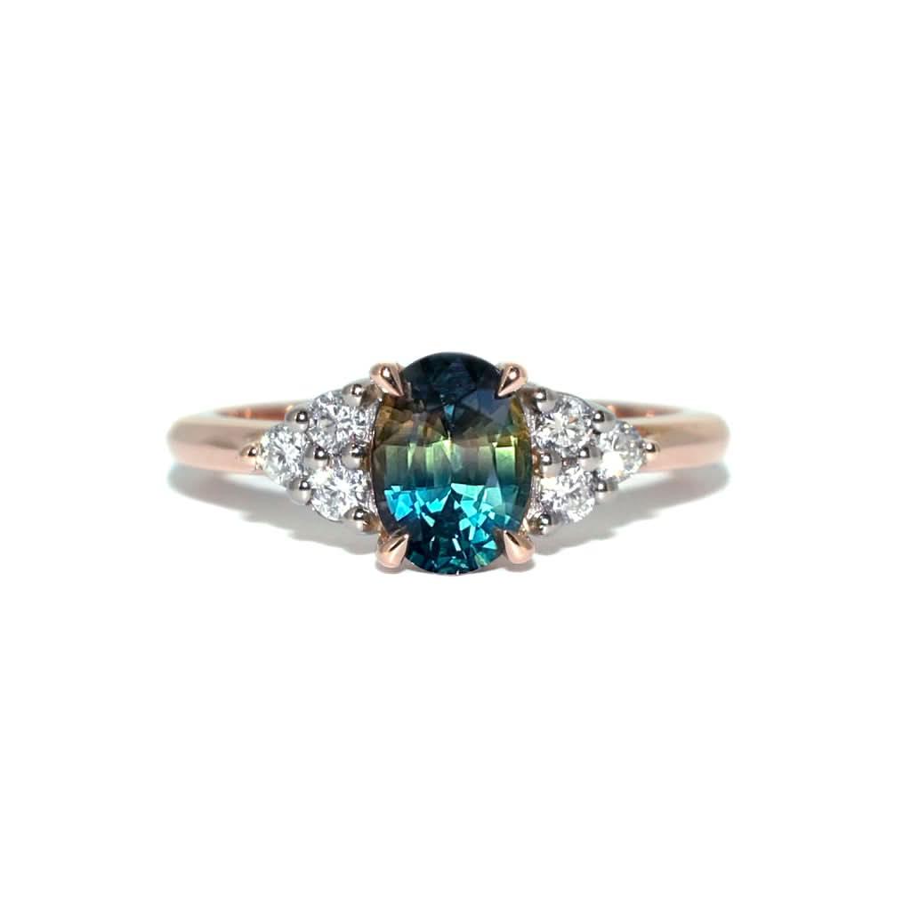Olivia | Parti sapphire & diamond engagement ring - Lizunova Fine Jewels