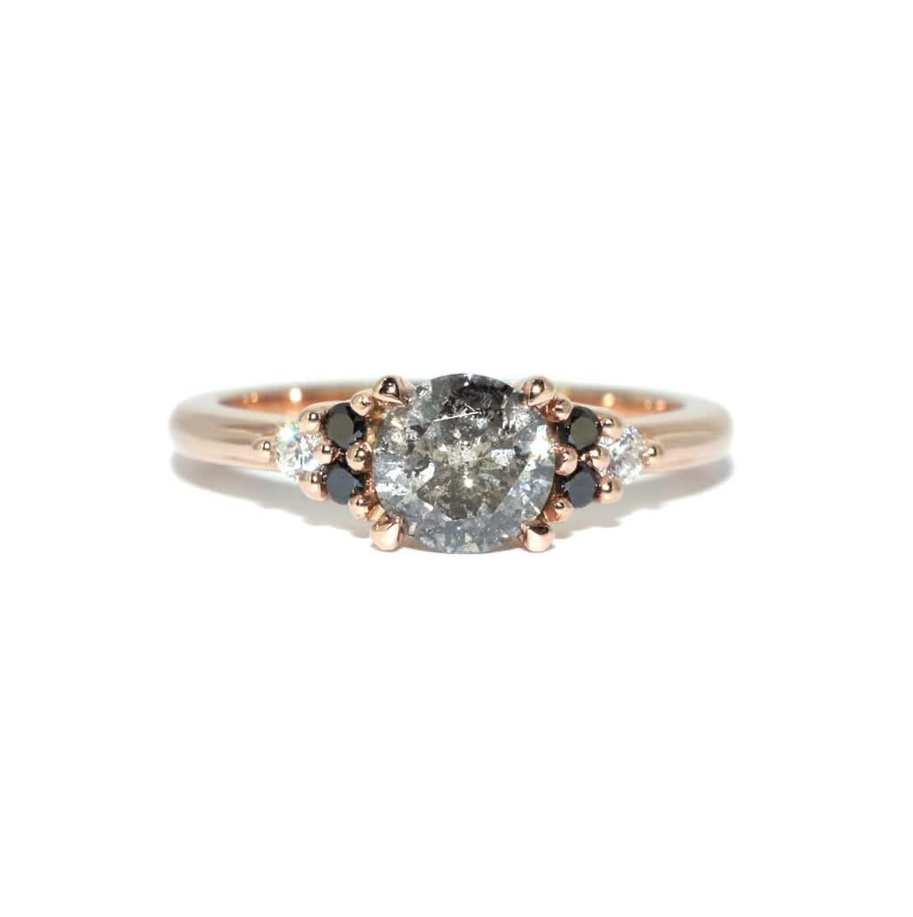 Olivia | Salt and pepper diamond engagement ring - Lizunova Fine Jewels