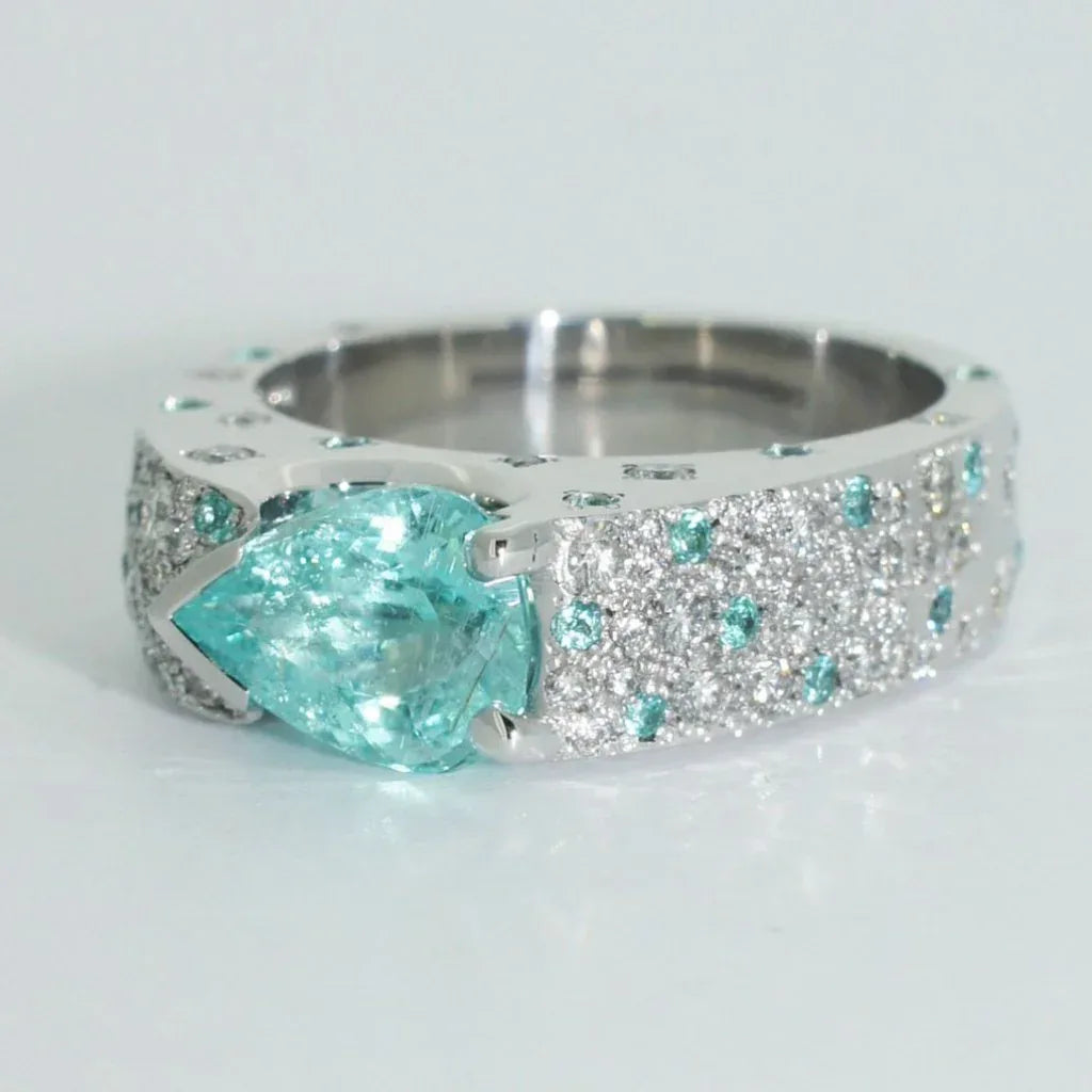 Orchid | Paraiba tourmaline & diamond ring - Lizunova Fine Jewels