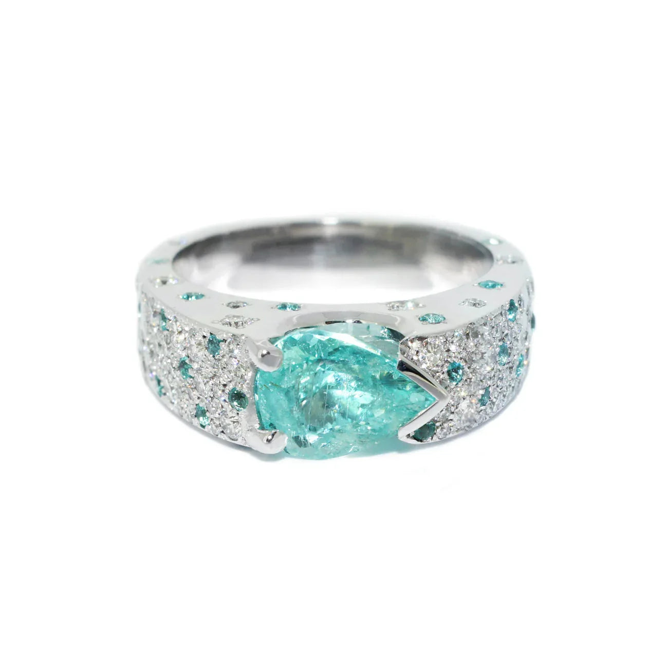 Orchid | Paraiba tourmaline & diamond ring - Lizunova Fine Jewels