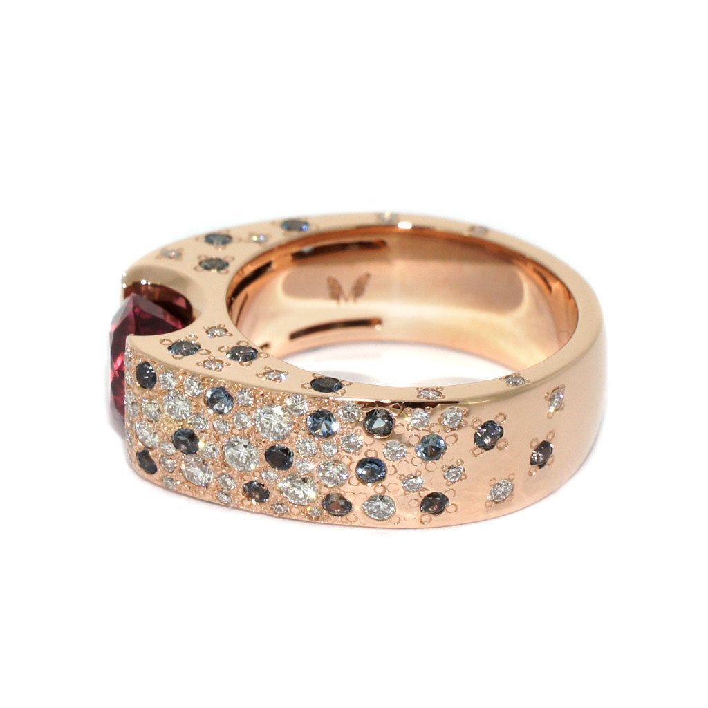 Orchid-rose-gold-pink-tourmaline-diamond-ring-Lizunova-Fine-Jewels-jeweller-Sydney-NSW-Australia