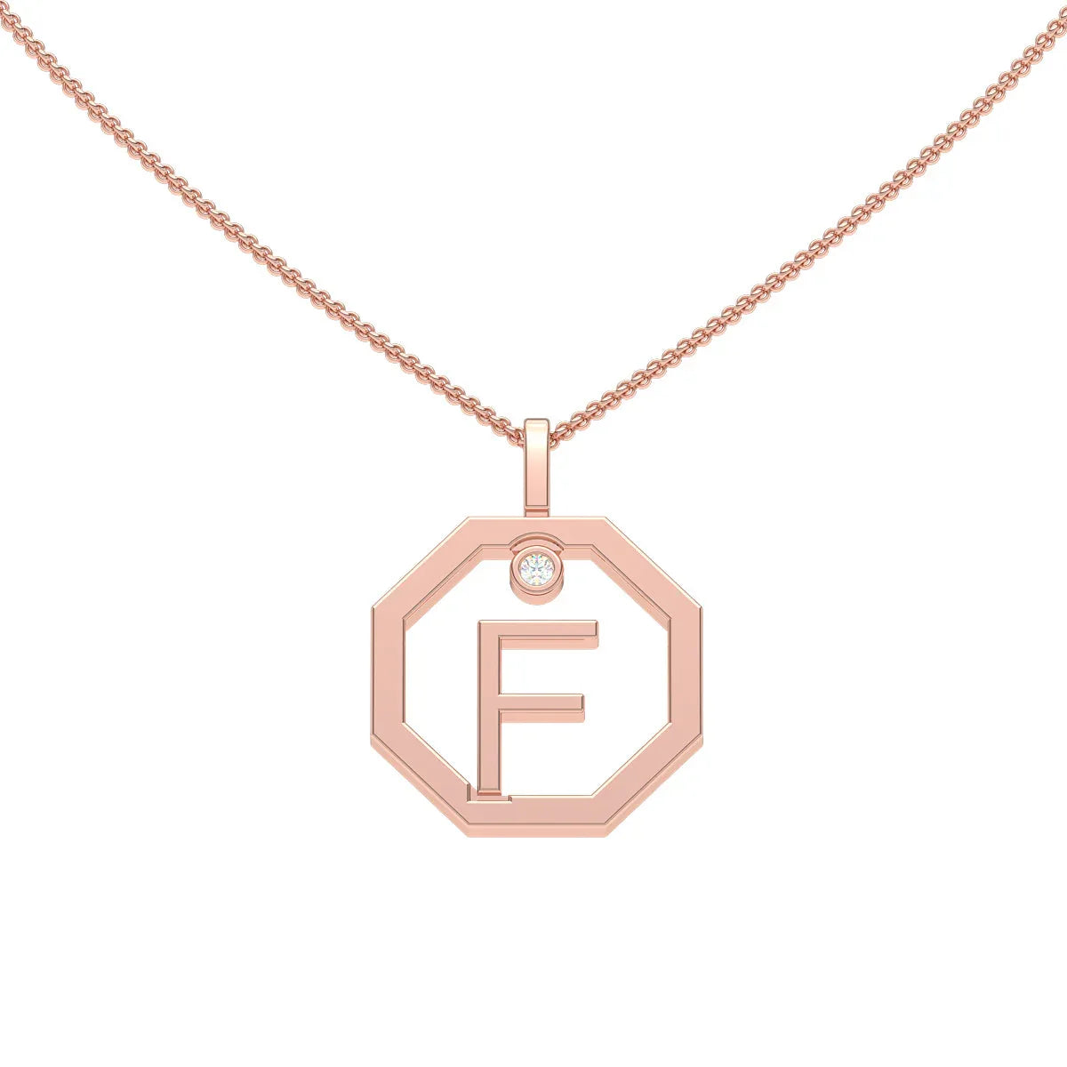 Initial pendant F - Lizunova Fine Jewels