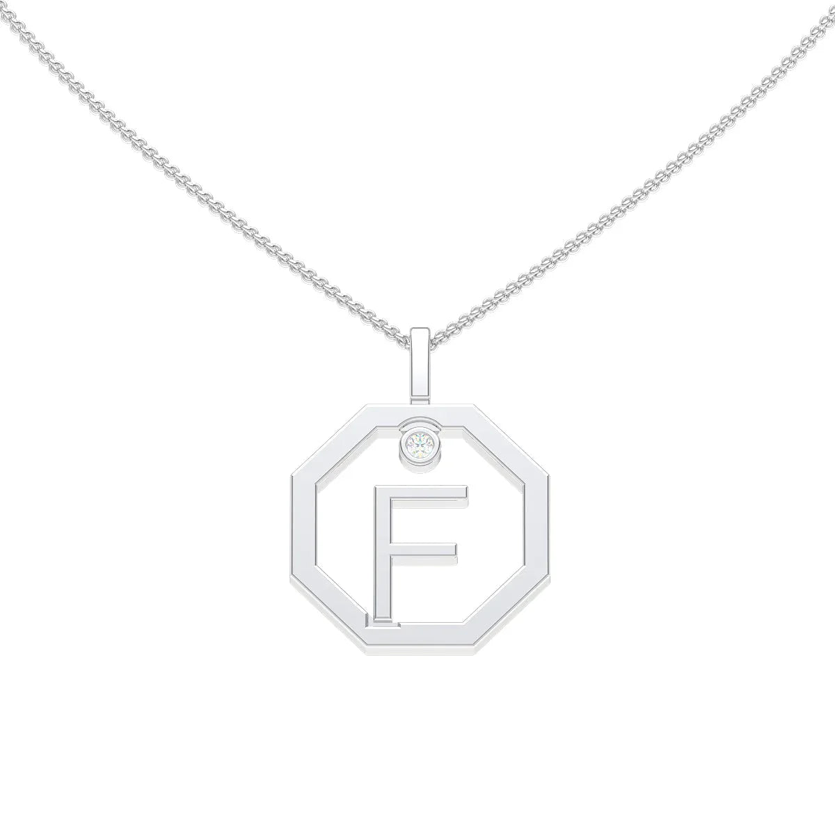 Initial pendant F - Lizunova Fine Jewels