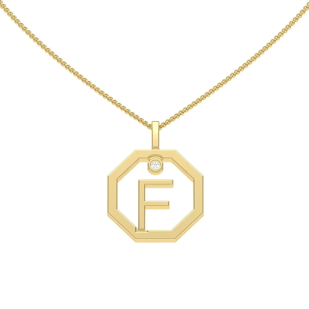 Initial pendant F - Lizunova Fine Jewels