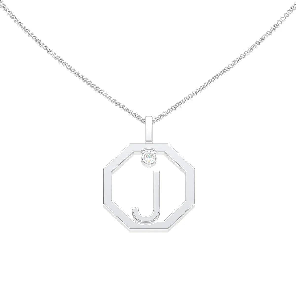 Initial pendant J - Lizunova Fine Jewels