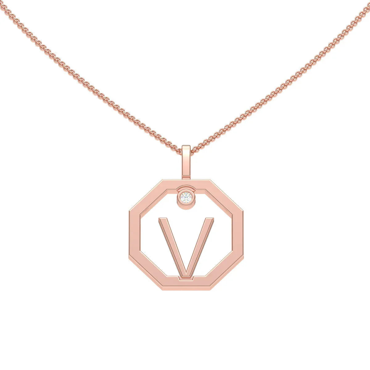 Initial pendant V - Lizunova Fine Jewels