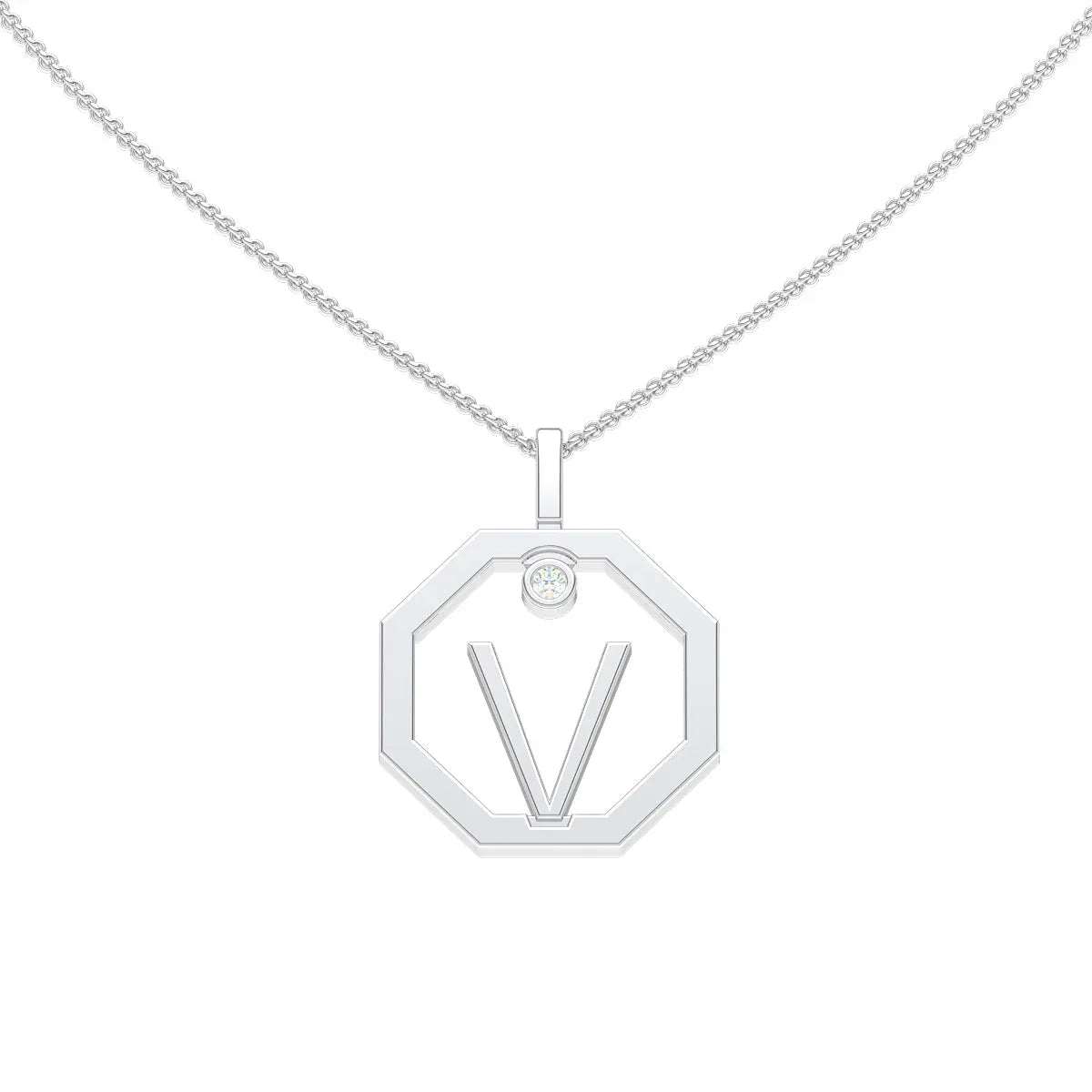 Initial pendant V - Lizunova Fine Jewels