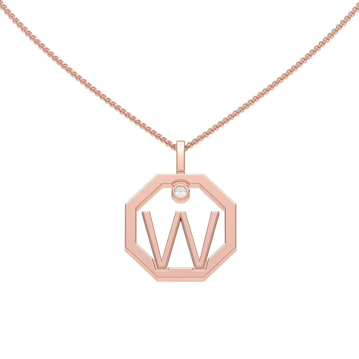 Initial pendant W - Lizunova Fine Jewels