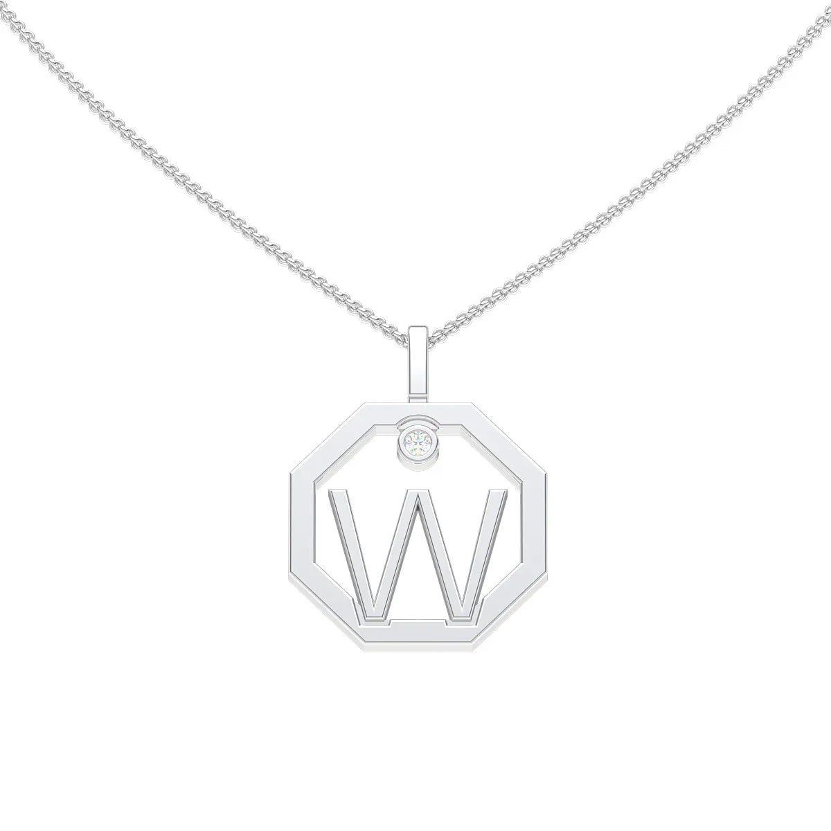 Initial pendant W - Lizunova Fine Jewels