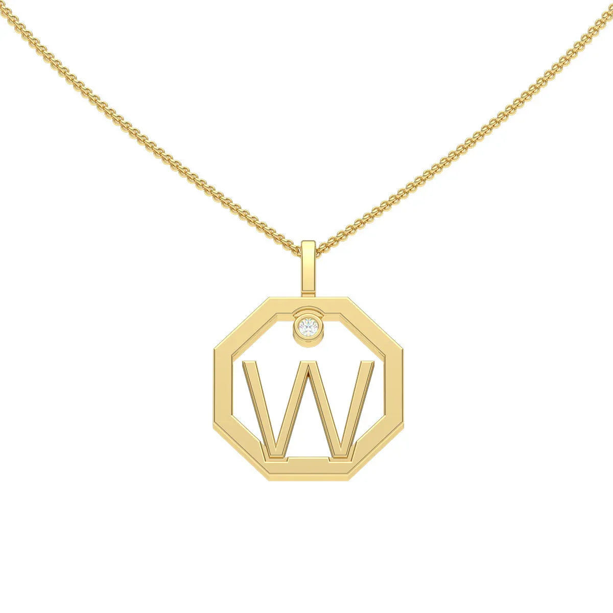 Initial pendant W - Lizunova Fine Jewels