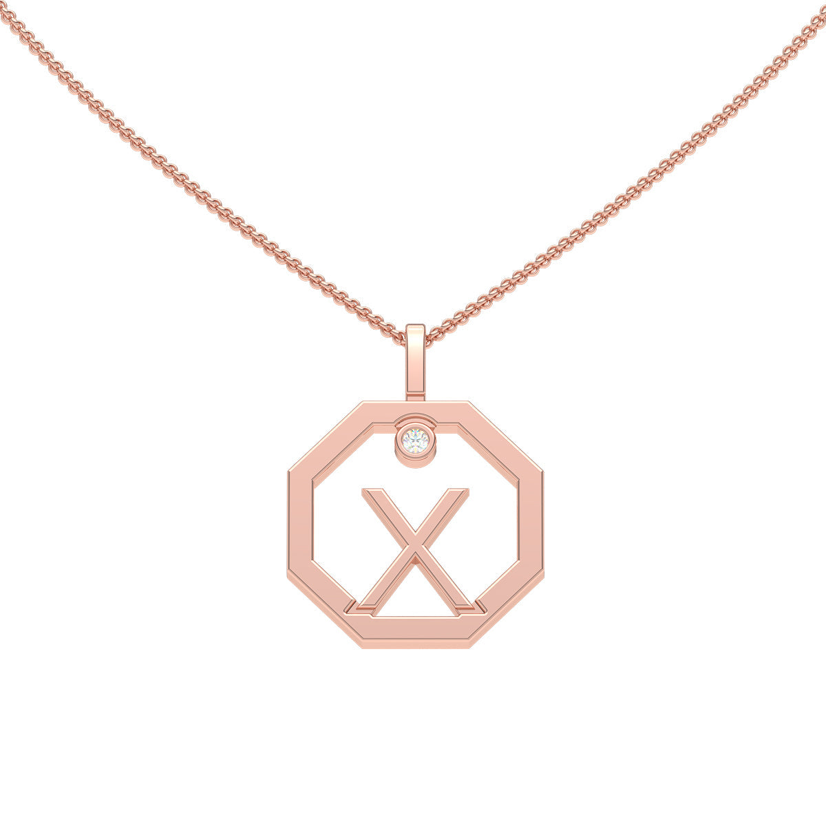 Personalised-Initial-X-diamond-rose-gold-pendant-Lizunova-Fine-Jewels-Sydney-NSW-Australia