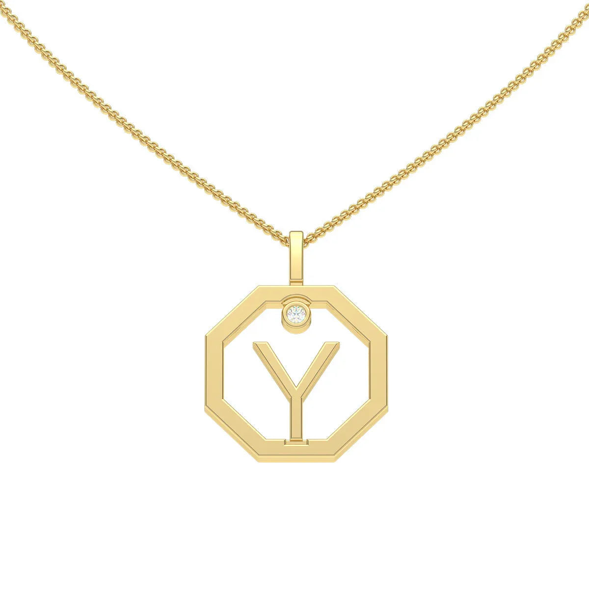 Initial pendant Y - Lizunova Fine Jewels