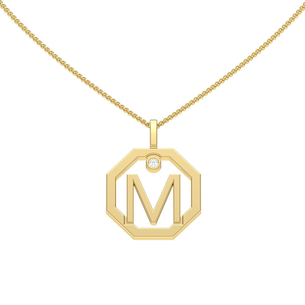 Personalised-initial-M-Diamond-gold-pendant-Lizunova-Fine-Jewels-Sydney-NSW-Australia