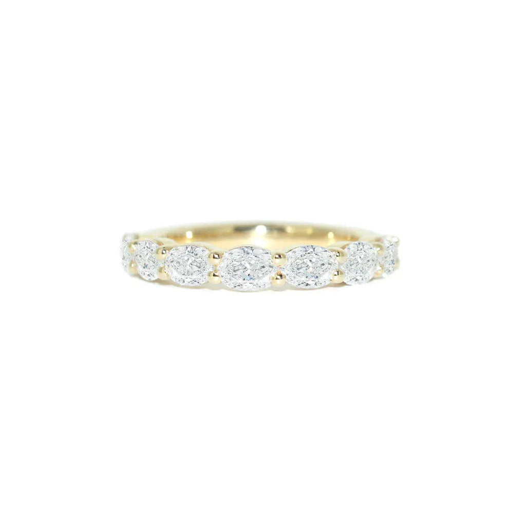 Phoebe | Oval diamond east-west wedding ring - Lizunova Fine Jewels