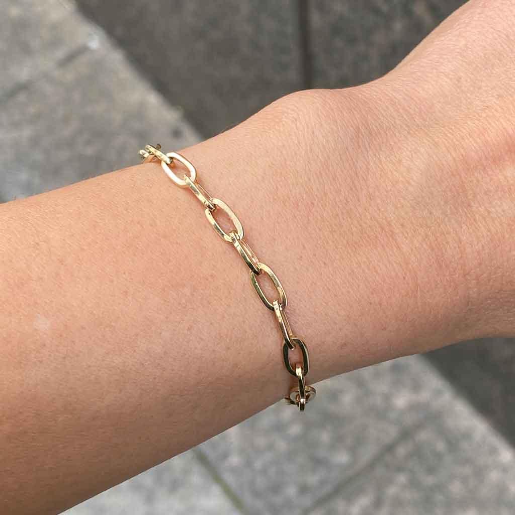Polly | Gold paperclip chain bracelet - Lizunova Fine Jewels
