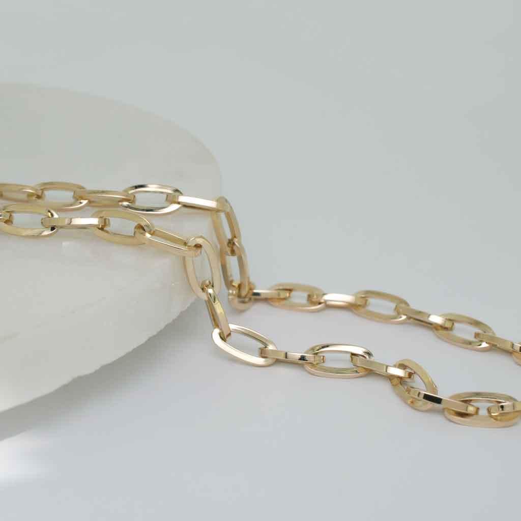 Polly | Paperclip link gold chain necklace - Lizunova Fine Jewels