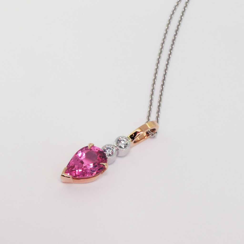 Radiance | Spinel and diamond pendant on chain - Lizunova Fine Jewels