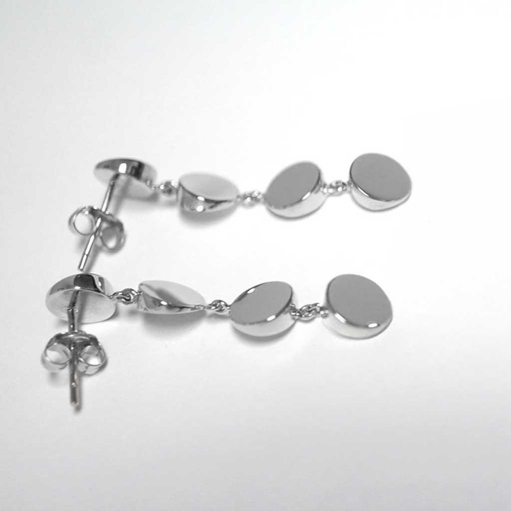 Shimmer | Geometric white gold drop earrings - Lizunova Fine Jewels