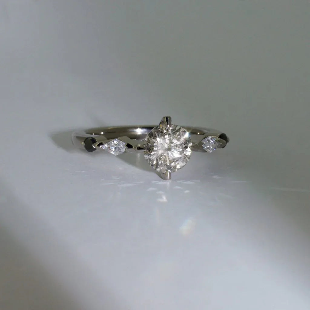 Siena | Salt & pepper diamond engagement ring - Lizunova Fine Jewels