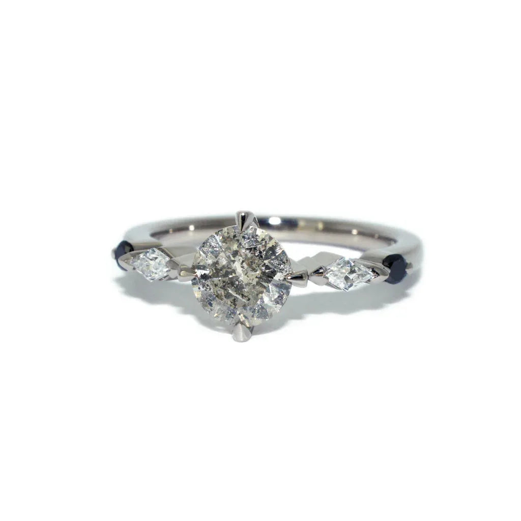 Siena | Salt & pepper diamond engagement ring - Lizunova Fine Jewels