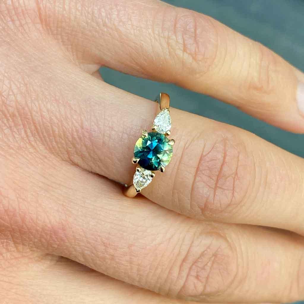 Sofia | Parti sapphire & diamond engagement ring - Lizunova Fine Jewels