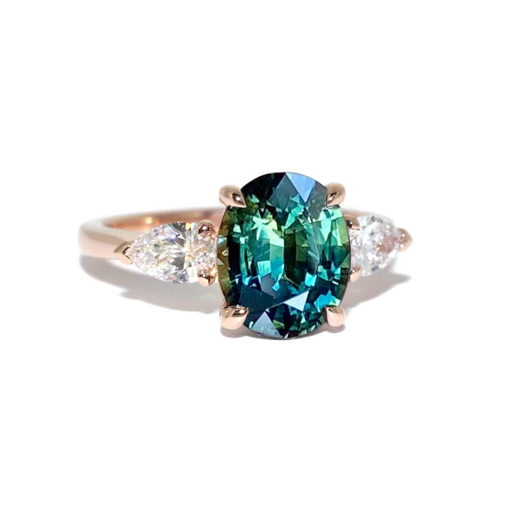 Sofia | Oval parti sapphire & diamond ring - Lizunova Fine Jewels
