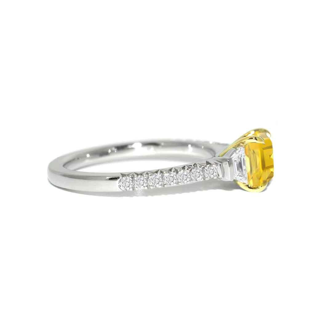 Soleil | Emerald cut yellow sapphire engagement ring - Lizunova Fine Jewels