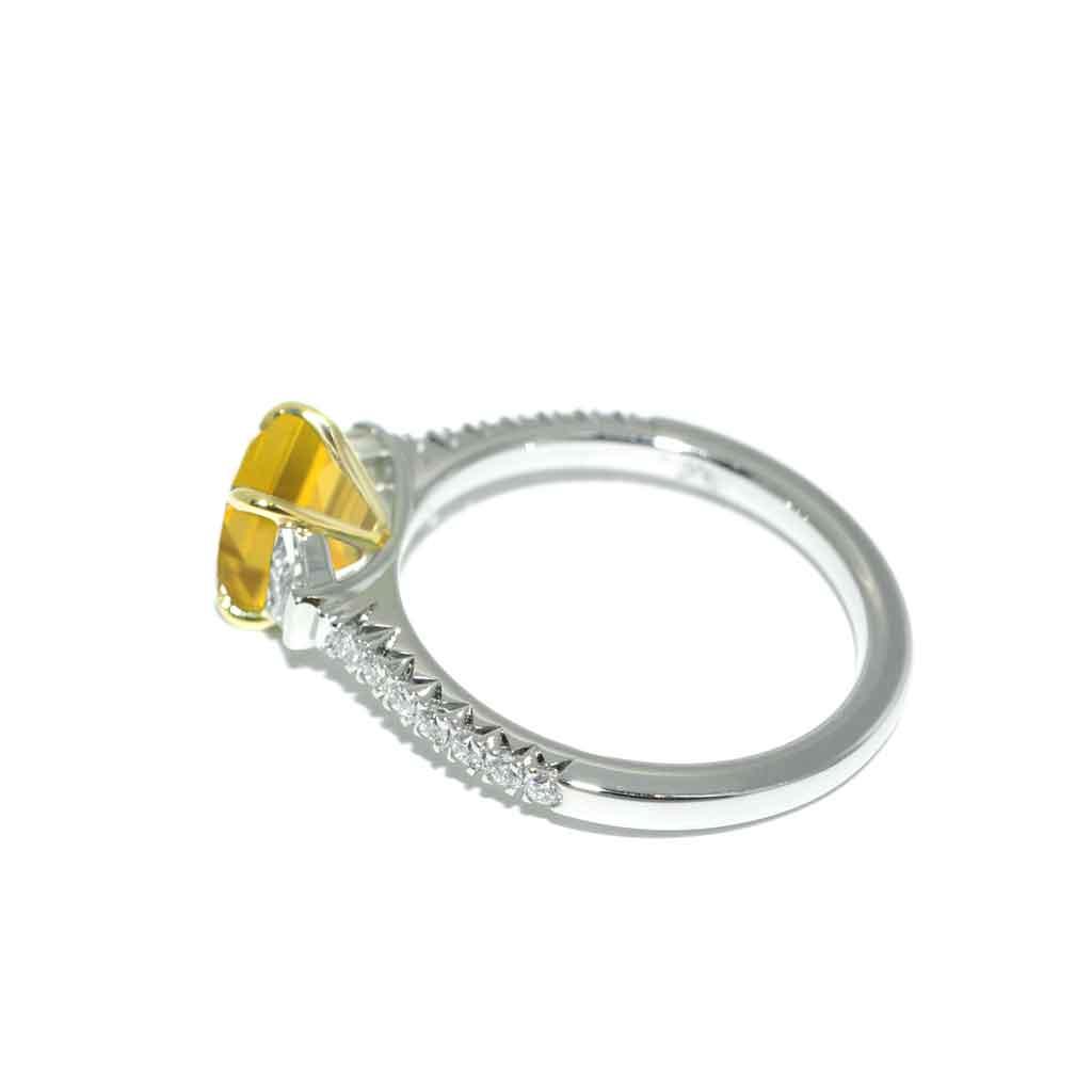 Soleil | Emerald cut yellow sapphire engagement ring - Lizunova Fine Jewels