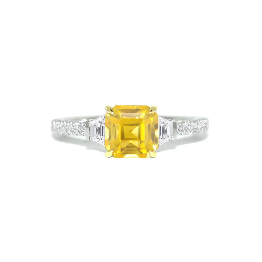 Soleil | Emerald cut yellow sapphire engagement ring - Lizunova Fine Jewels
