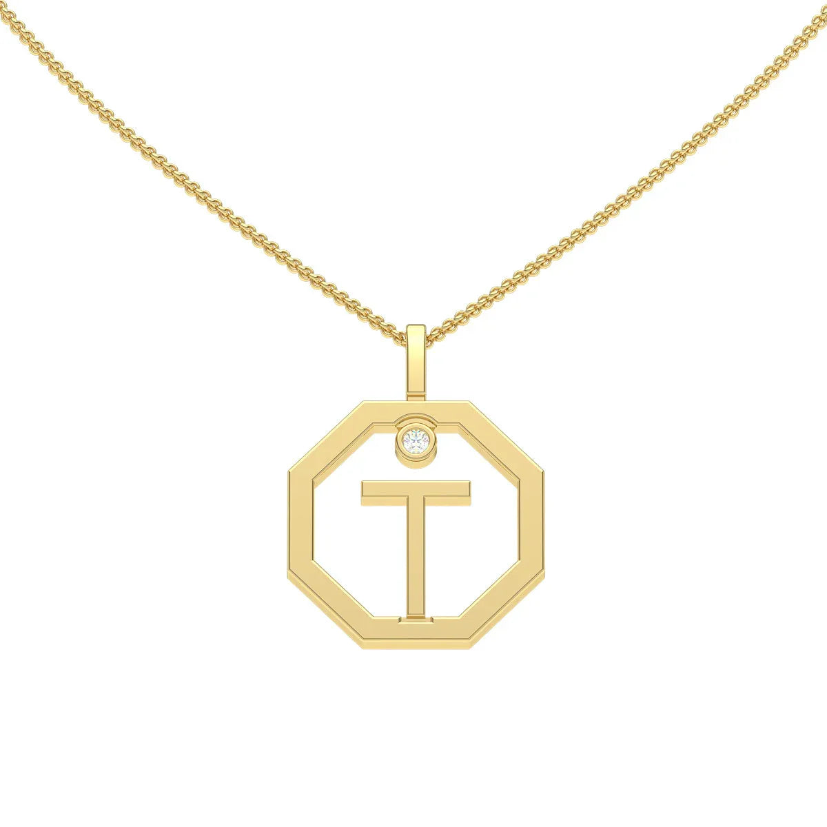 Initial pendant T - Lizunova Fine Jewels