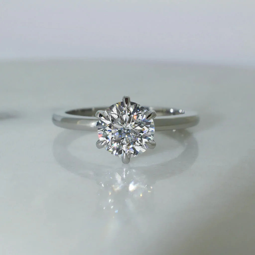 Tallinn | Six claw custom diamond engagement ring - Lizunova Fine Jewels