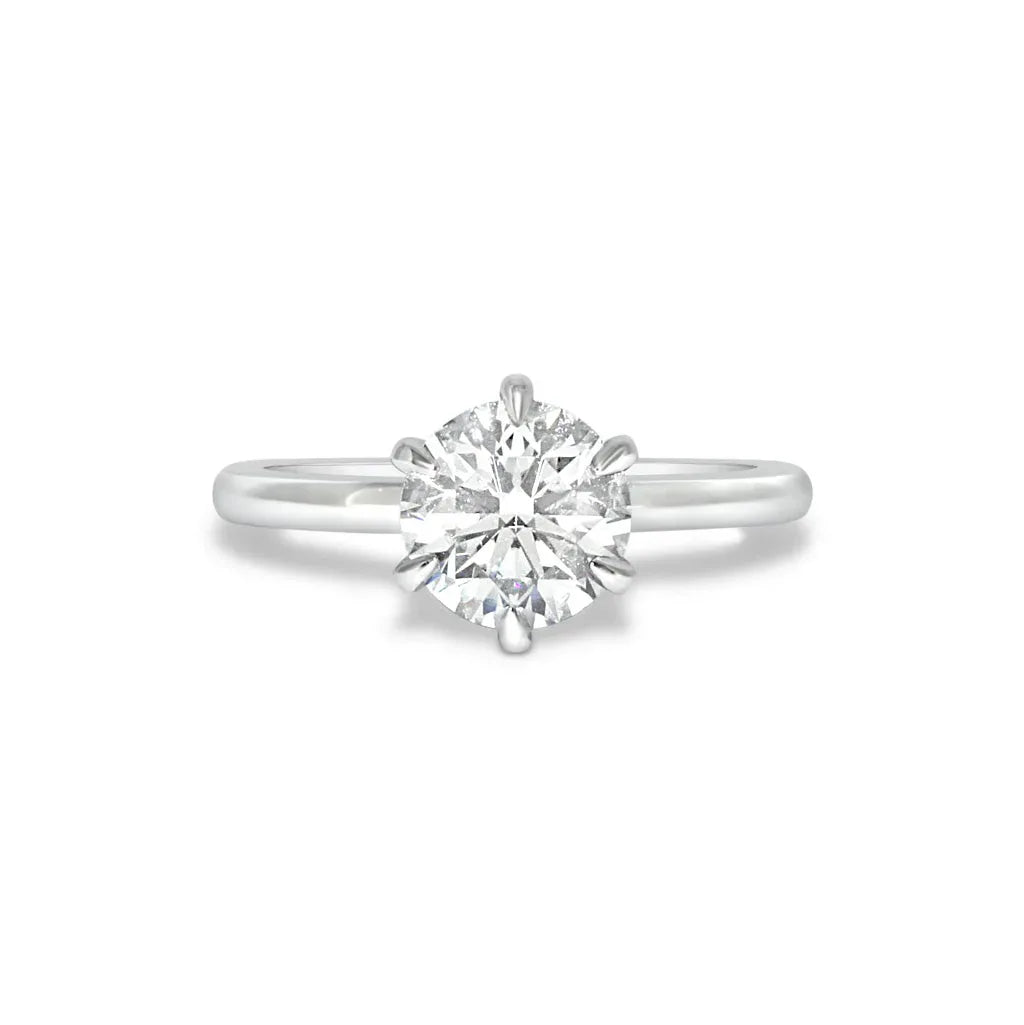 Tallinn | Six claw custom diamond engagement ring - Lizunova Fine Jewels