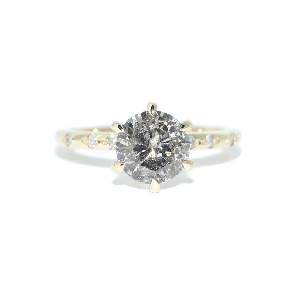 Tallinn | Salt & pepper diamond engagement ring - Lizunova Fine Jewels