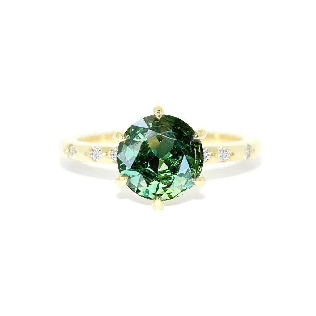 Tallinn | Teal green sapphire engagement ring - Lizunova Fine Jewels