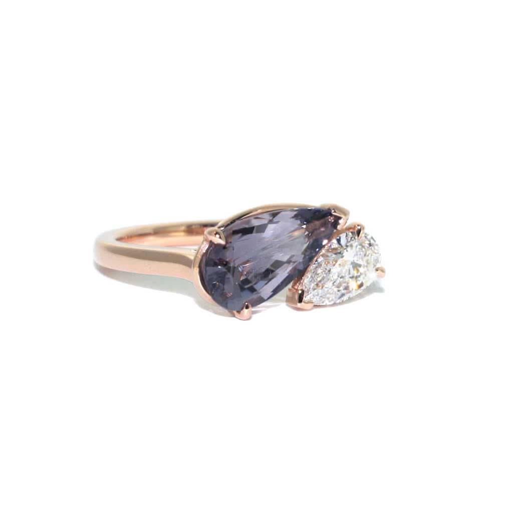 Venus | Toi et moi spinel & diamond ring - Lizunova Fine Jewels