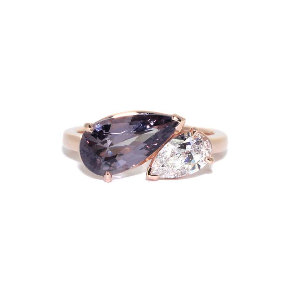 Venus | Toi et moi spinel & diamond ring - Lizunova Fine Jewels