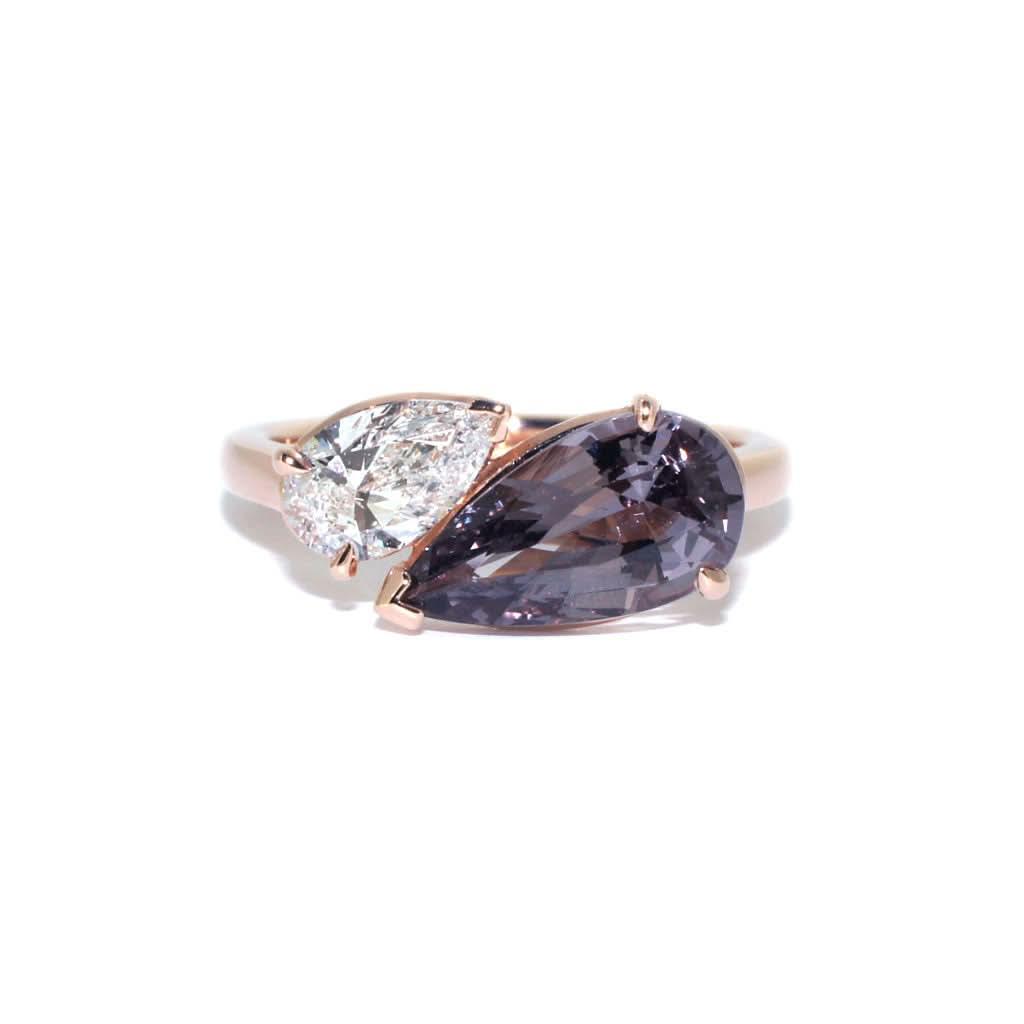 Venus | Toi et moi spinel & diamond ring - Lizunova Fine Jewels