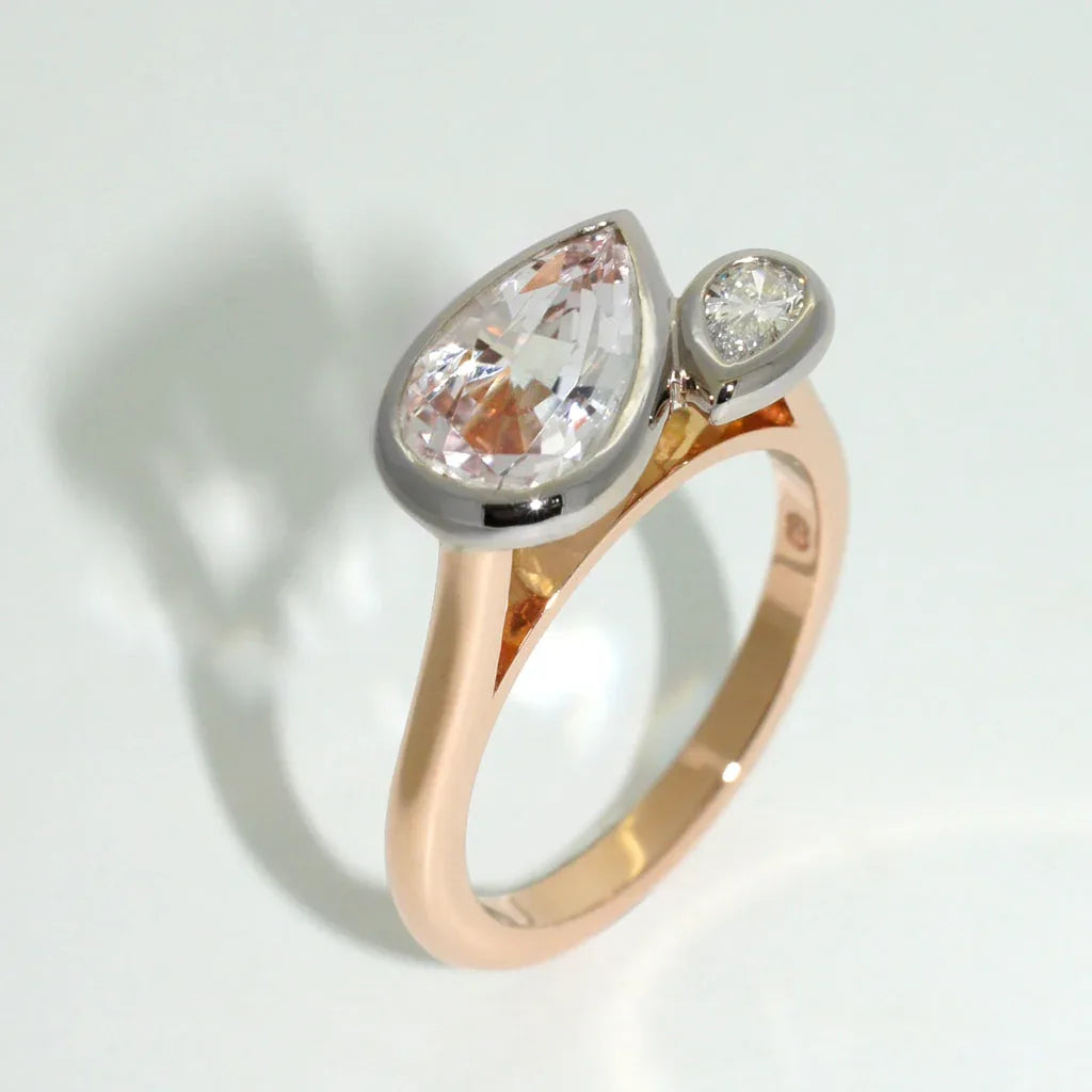 Venus | Morganite diamond ring - Lizunova Fine Jewels