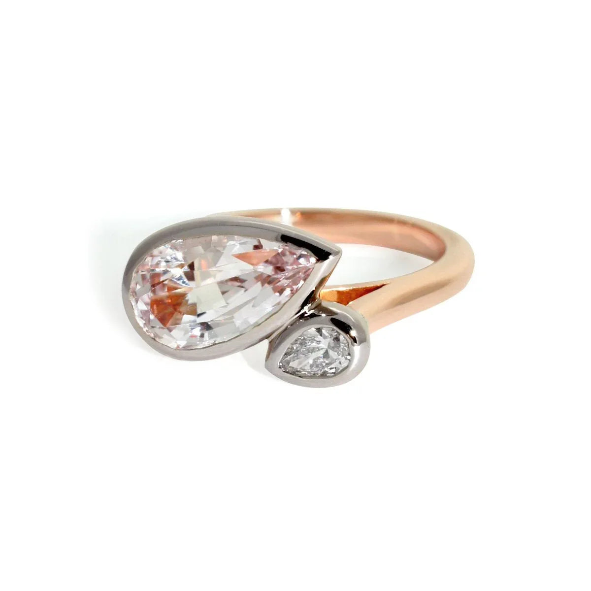Venus | Morganite diamond ring - Lizunova Fine Jewels