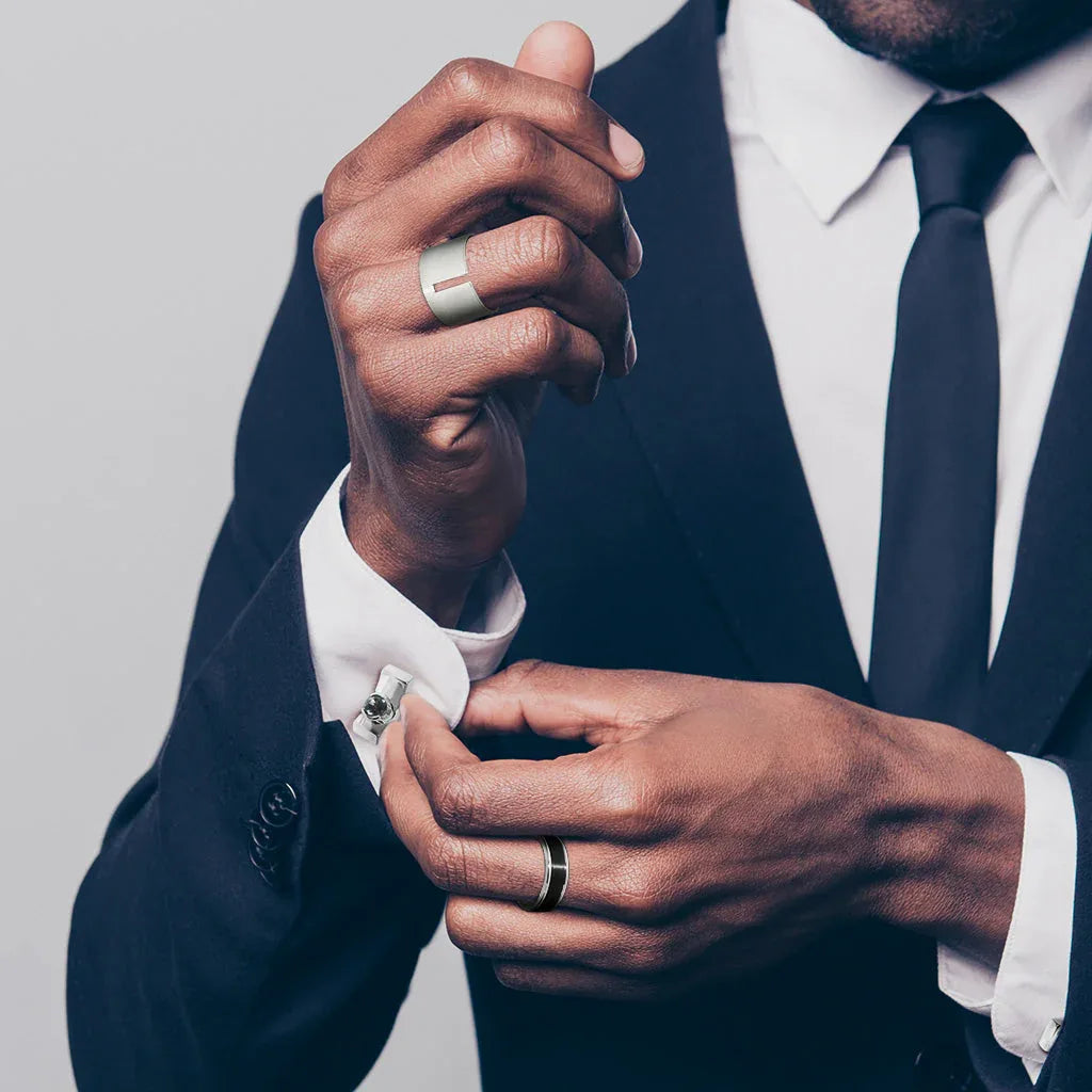 Pete | Black Zirconium White Gold ring - Lizunova Fine Jewels