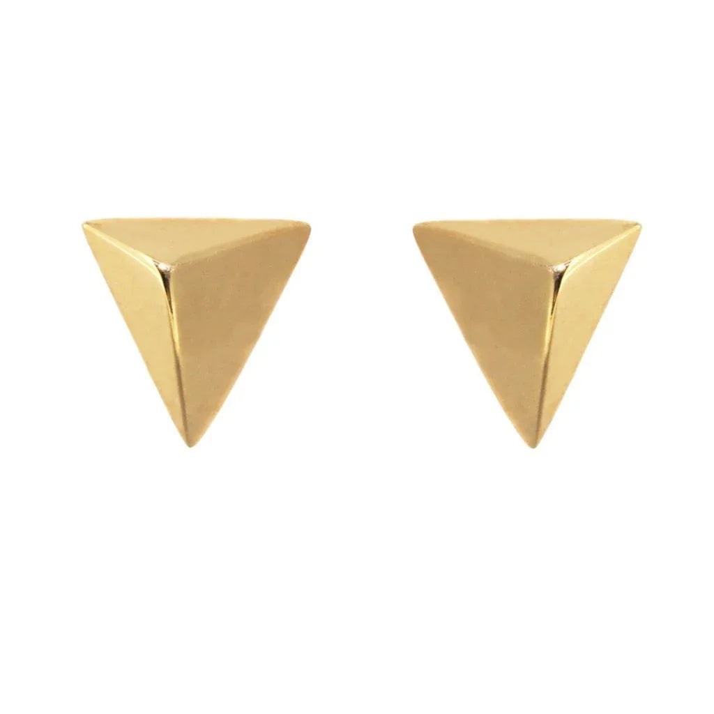 Geometric | Pyramid rose gold studs - Lizunova Fine Jewels