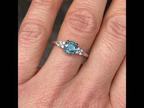 Montana sapphire and diamond engagement ring, Sydney jeweller Lizunova Fine Jewels, Australia