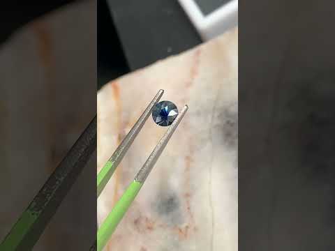 0.65ct round Madagascan teal sapphire, Sydney jeweller Lizunova Fine Jewels