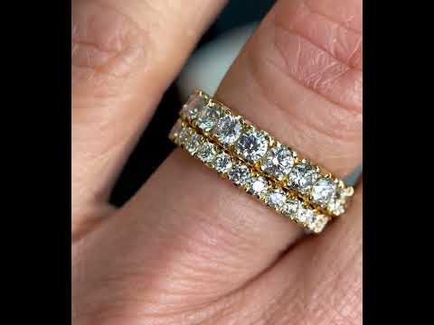 Nat - French pave diamond eternity ring stack in 18k yellow gold, Lizunova Fine Jewels