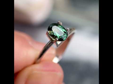 1.07ct oval Australian teal sapphire Sydney jeweller Lizunova NSW Australia