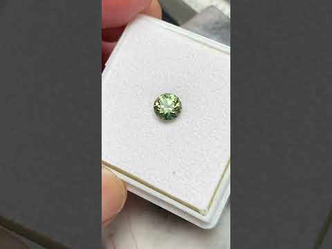 1.16ct round Australian light green sapphire, Sydney jeweller Lizunova Fine Jewels, Australia