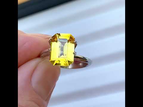 3.47ct emerald cut yellow sapphire, Sydney jeweller Lizunova Fine Jewels